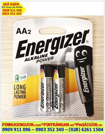 Pin máy đo Huyết áp Pin AA 1.5v Energizer E91-BP2 /LR6 Alkaline Power (Singapore) /MẪU MỚI